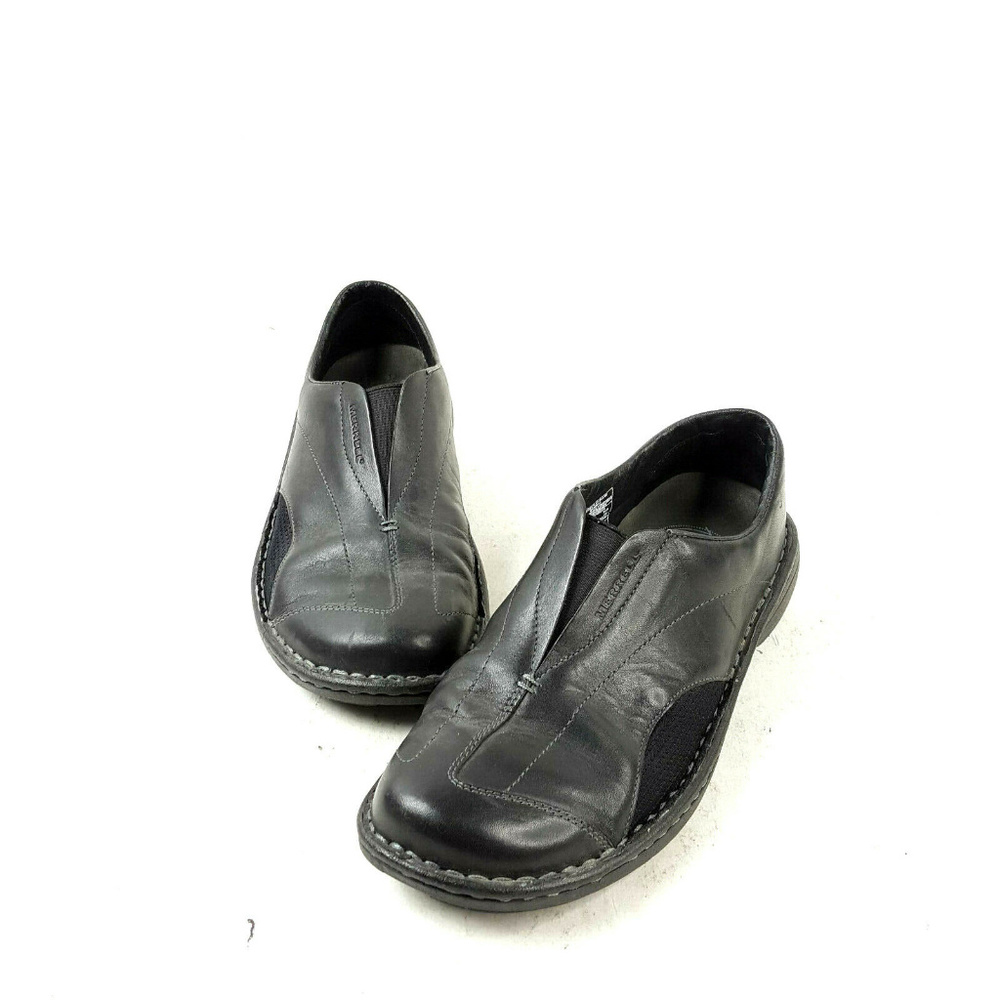 Merrell Tetra Flex Black Leather Slip On Athletic